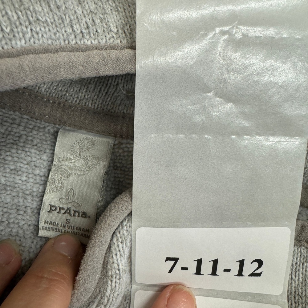 Prana Sweatshirt Womens Small Gray Pullover Snap Neck Fleece Lined - Picture 6 of 11